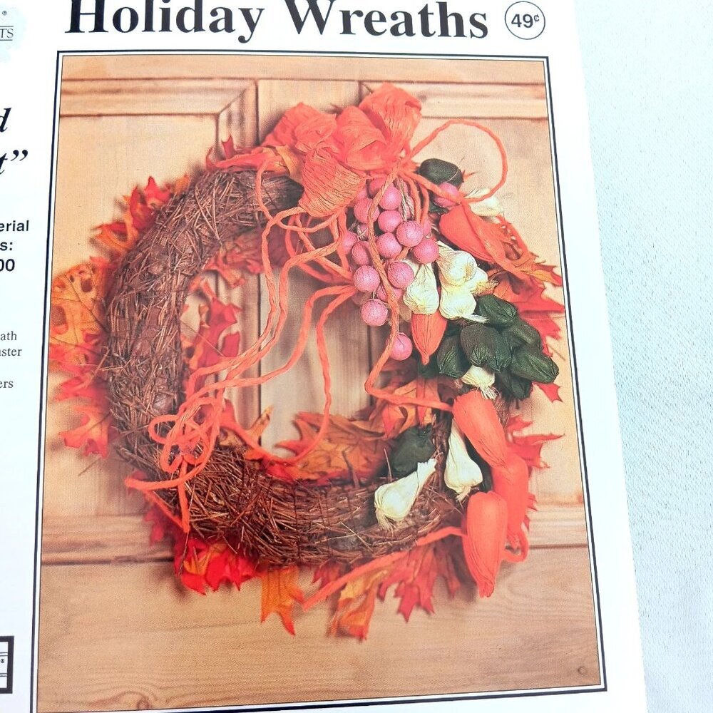 VTG 90s Halloween Wreath Pattern Instruction Lot Michaels Crafts Thanksgiving